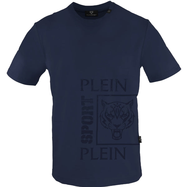 Plein Sport Square Branded Logo Navy Blue T-Shirt S