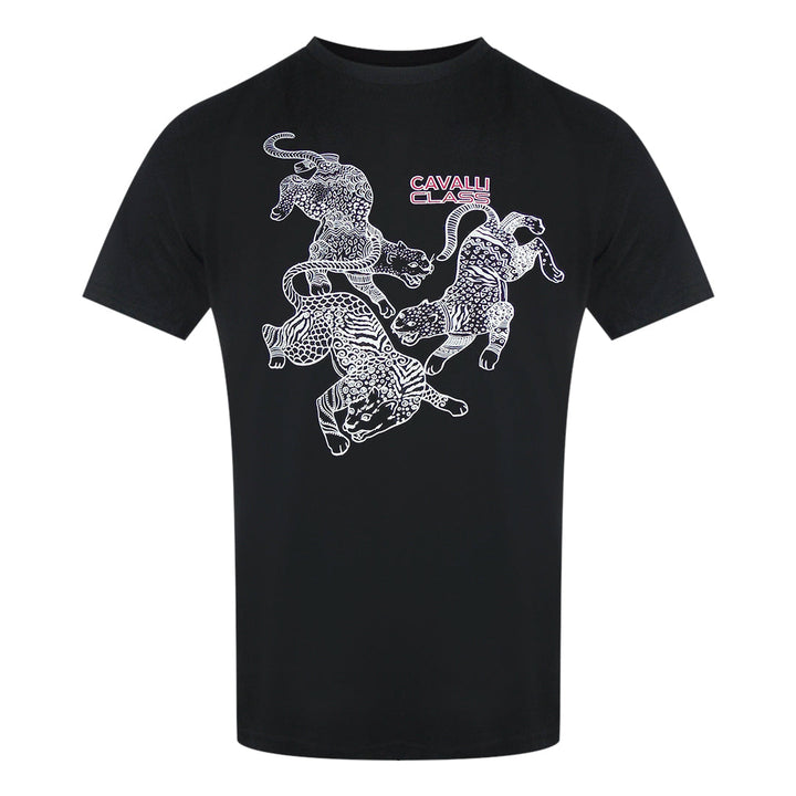 Cavalli Class Txt60C Jd060 05051 Black T-Shirt Mens M