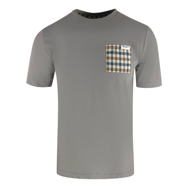 Aquascutum Active Check Pocket T Shirtightelange Grey Ts004 05 Grey T Shirt Male