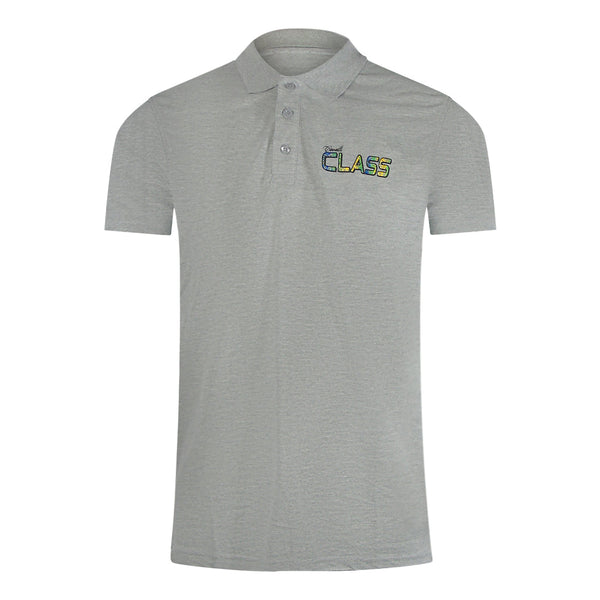 Cavalli Class Vibrant Floral Logo Grey Polo Shirt TXT64L JD060 05014