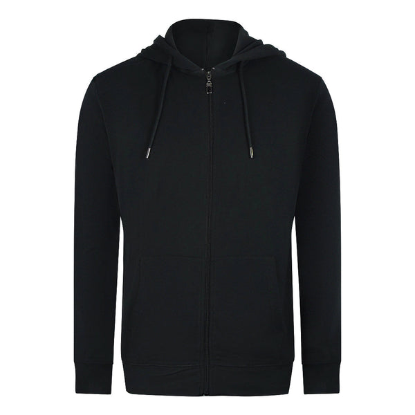 Cavalli Class Bold Floral Logo Black Zip-Up Hoodie TXT68H CF050 05051