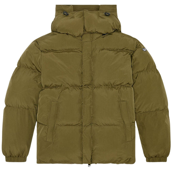 Diesel Plain Padded Hooded Green Jacket S