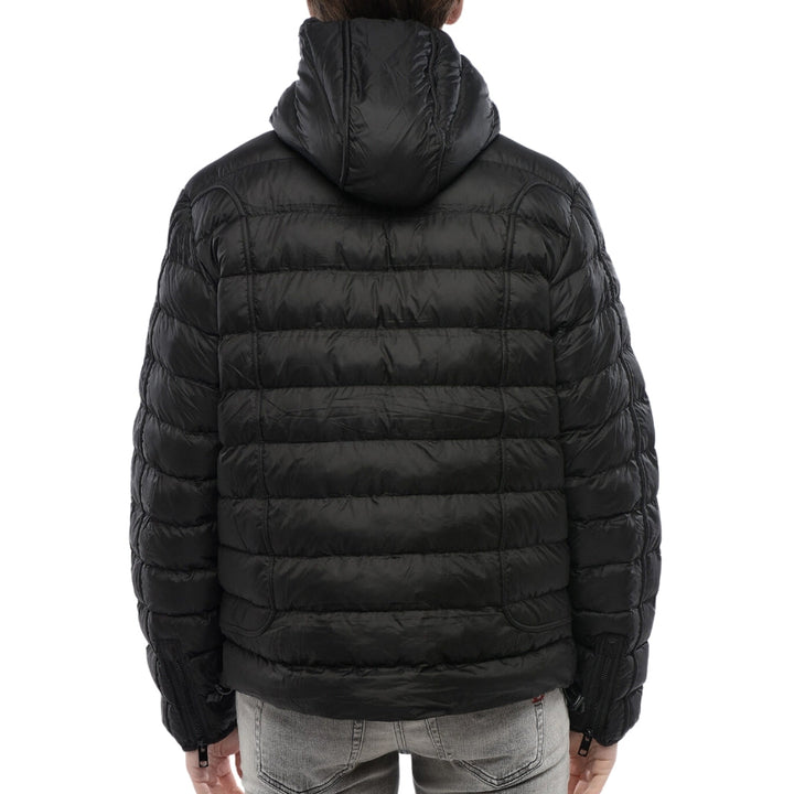 Diesel Plain Black Padded Hooded Jacket S