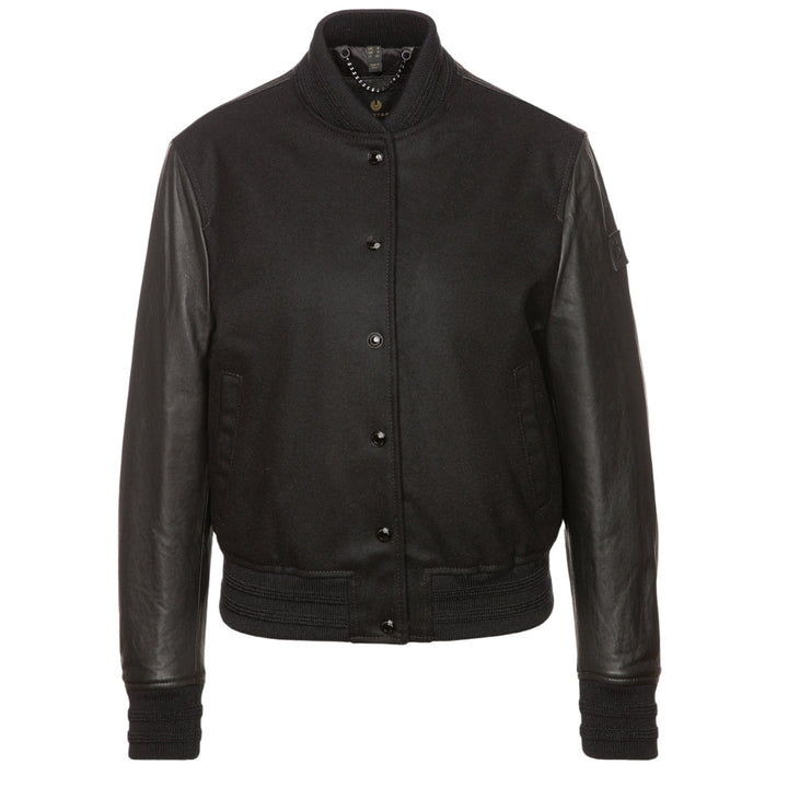 Belstaff Willow Black Leather Bomber Jacket S