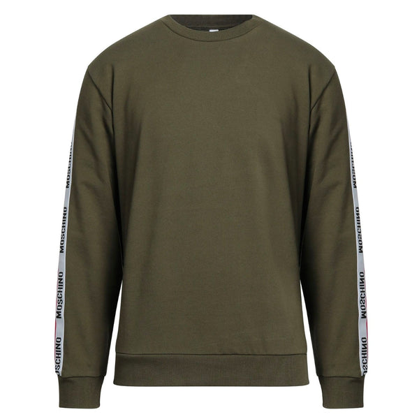 Moschino Underwear Logo Taped Shoulder Khaki Green Sweatshirt A1706 8102 0430