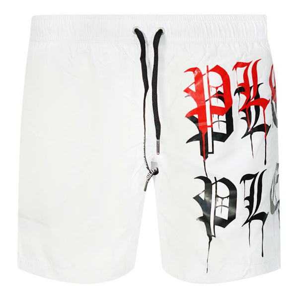 Philipp Plein Mens Cupp05M01 01 Swim Shorts White