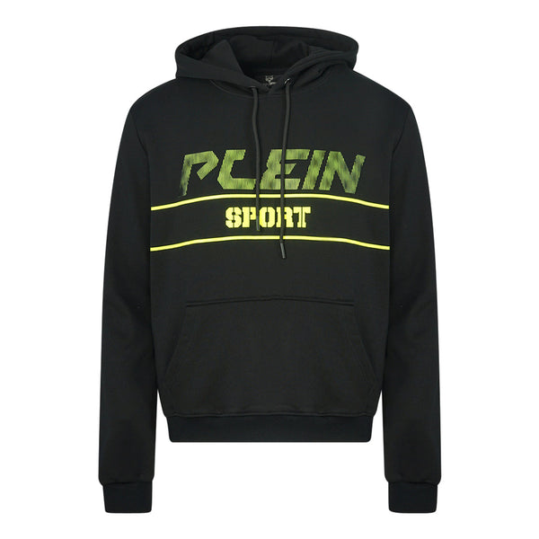 Plein Sport Green Logo Black Hoodie - Nova Clothing