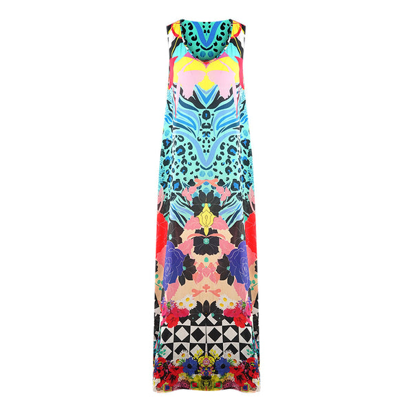 Inoa Monrovian 12001 Multicoloured Silk Flowing Maxi Dress Monrovian 12001 Flow Maxi Dress
