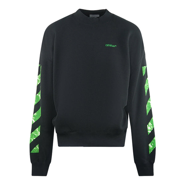 Off White Moon Tab Design Oversized Fit Black Sweatshirt