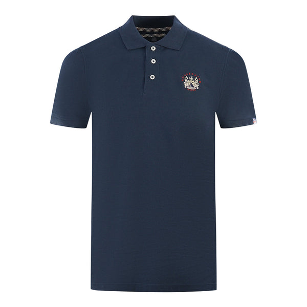 Aquascutum London Crest Navy Blue Polo Shirt