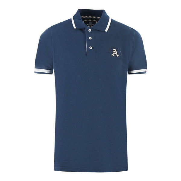 Aquascutum Mens P01223 85 Polo Shirt Navy