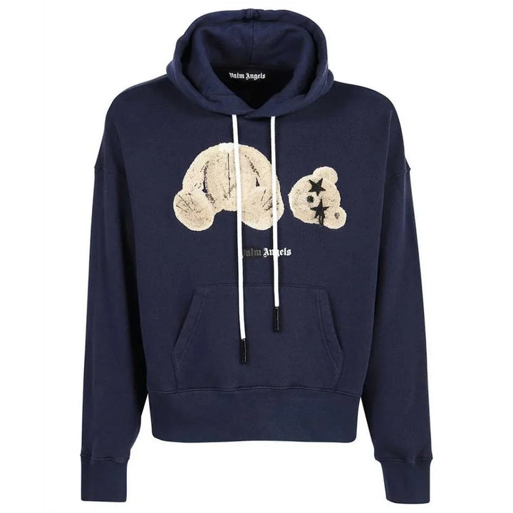 Palm Angels Kill The Bear Spray Paint Navy Blue Hoodie Pmbb058F21Fle0124660 - Style Centre Wholesale
