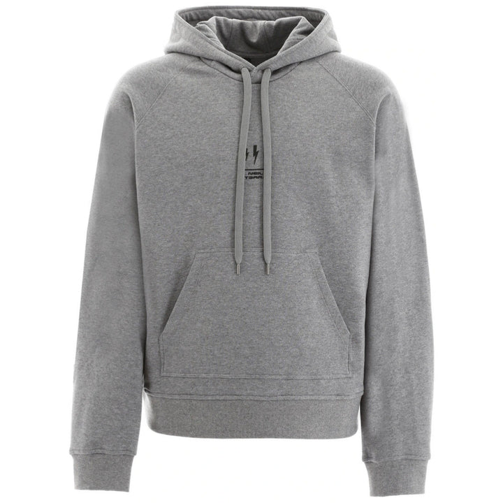 Neil Barrett Lightning Bolt Logo Grey Hoodie - Nova Clothing