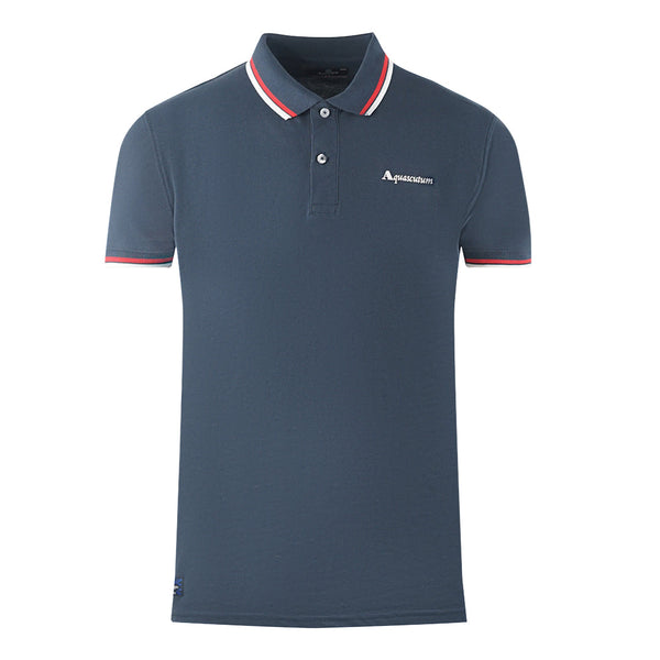 Aquascutum Mens Po002 11 Polo Shirt Navy Blue