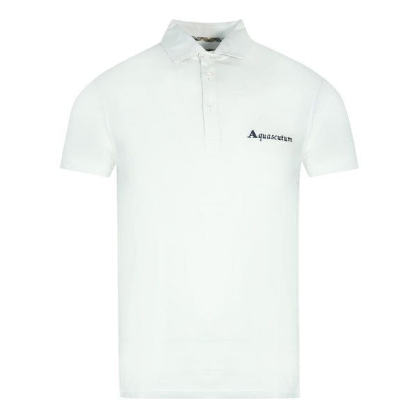 Aquascutum Mens QMP021 01 Polo Shirt White