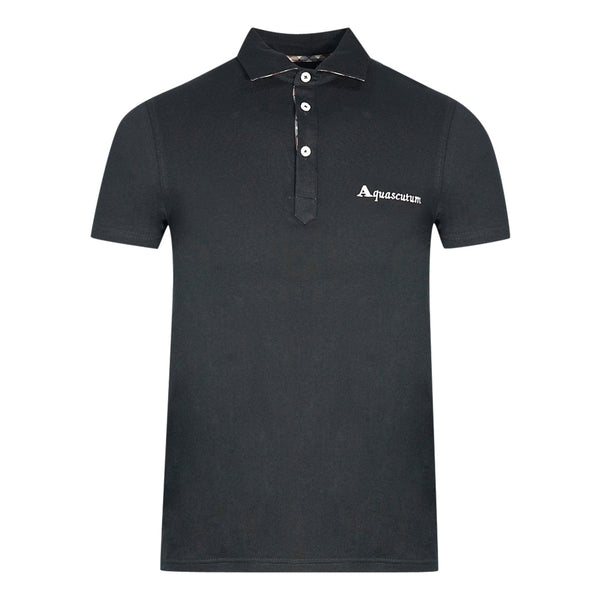 Aquascutum Mens Qmp021 99 Polo Shirt Black