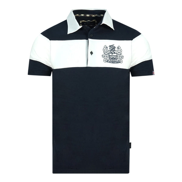 Aquascutum Mens Qmp030 85 Polo Shirt Navy Blue