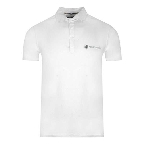 Aquascutum Mens QMP040 01 Polo Shirt White