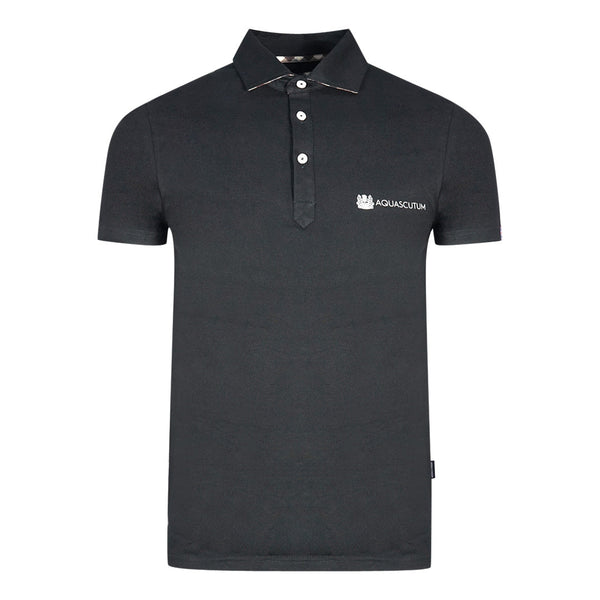 Aquascutum Mens Qmp040 99 Polo Shirt Black