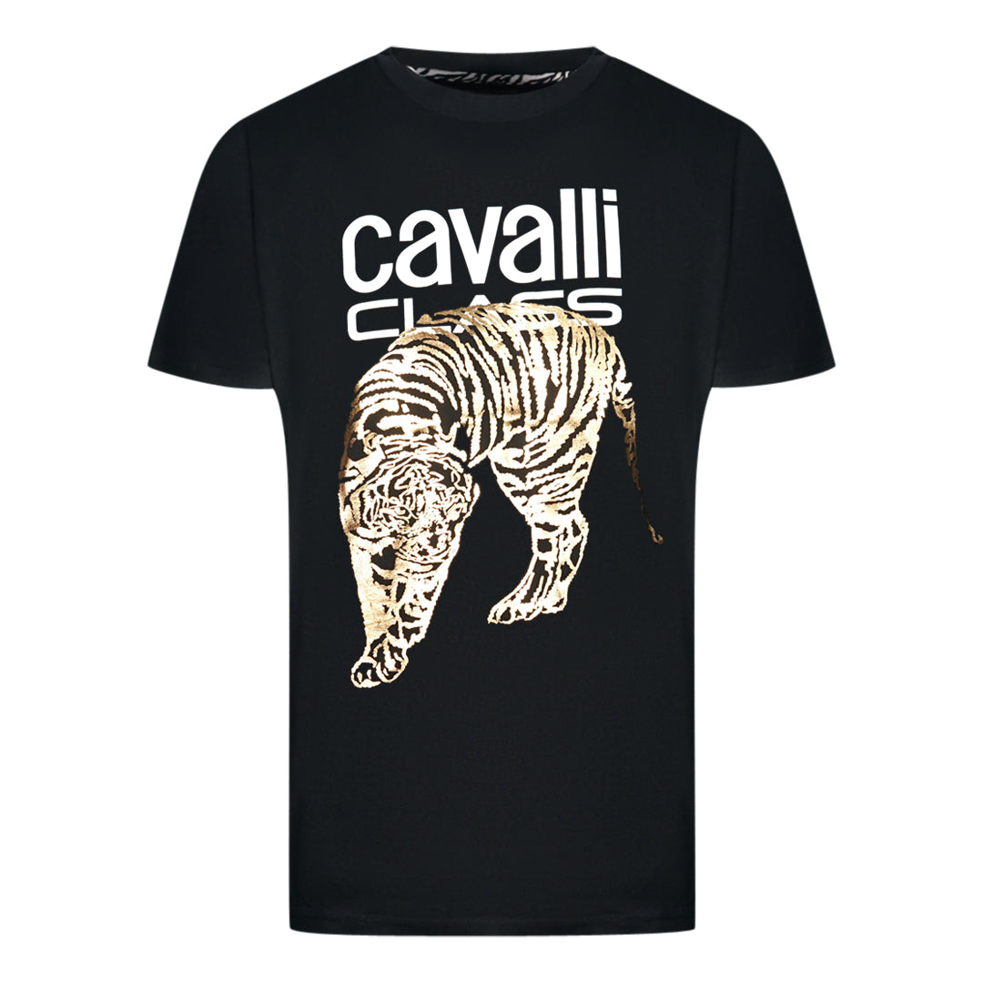 Cavalli Class QXT61I JD060 05051 Logo Black T-Shirt – Defiant Attitude