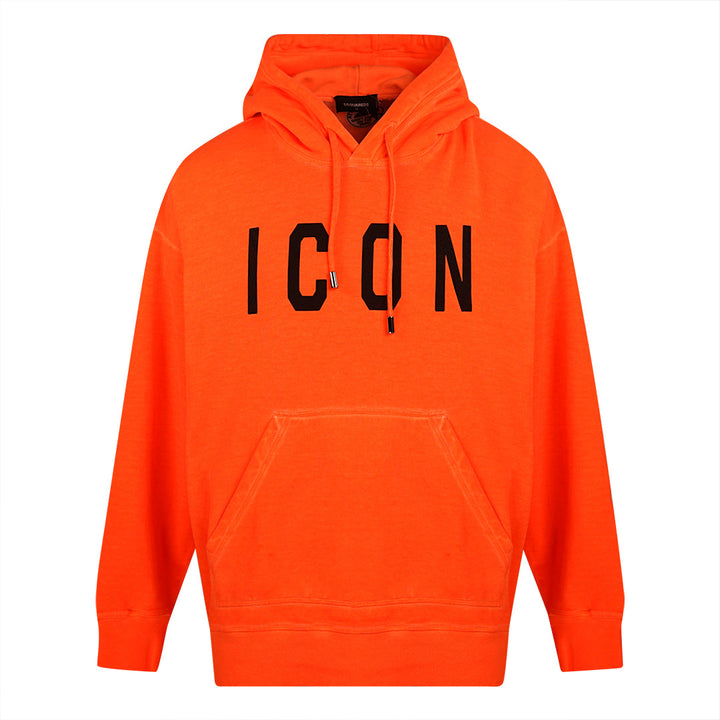 Dsquared2 Large Icon Print Orange Hoodie - Style Centre Wholesale