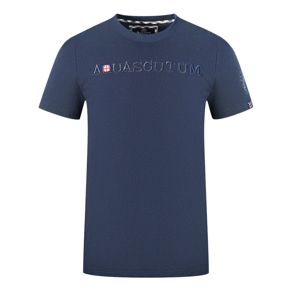 Aquascutum Mens T01123 85 T Shirt Navy Blue