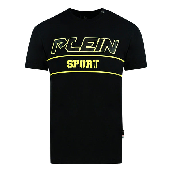 Philipp Plein Sport Block Gold Logo Black T Shirt