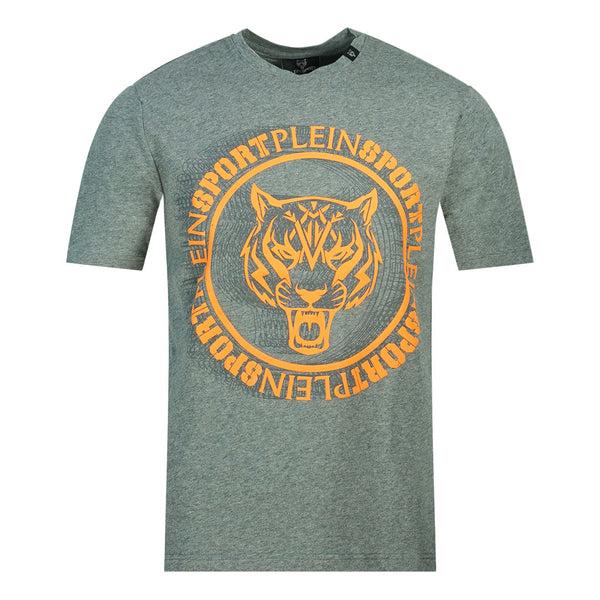 Plein Sport Scribble Layer Logo Grey T Shirt