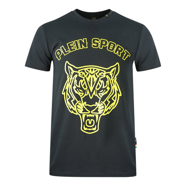 Plein Sport Large Stencil Tiger Logo Navy T Shirt