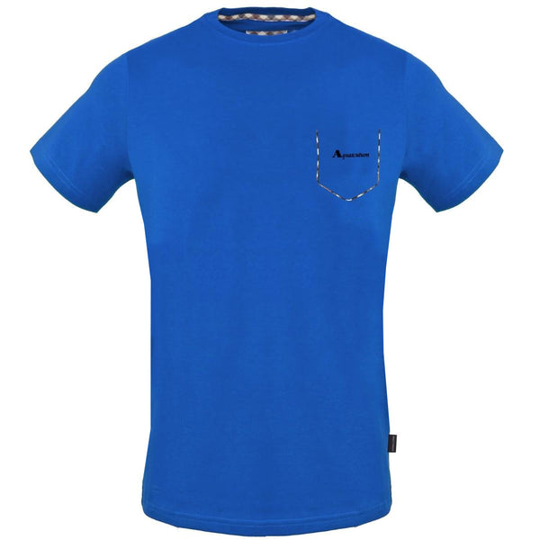 Aquascutum Check Pocket Trim Blue T-Shirt - Nova Clothing