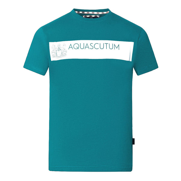 Aquascutum Block Brand Logo Green T Shirt